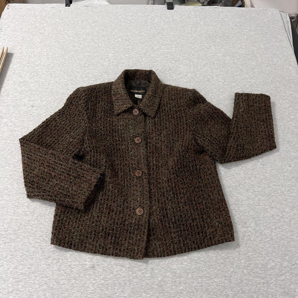 Vintage Requirements‎ Jacket Womens 12 Brown Boucle Chenille Mohair Made USA - Picture 3 of 14